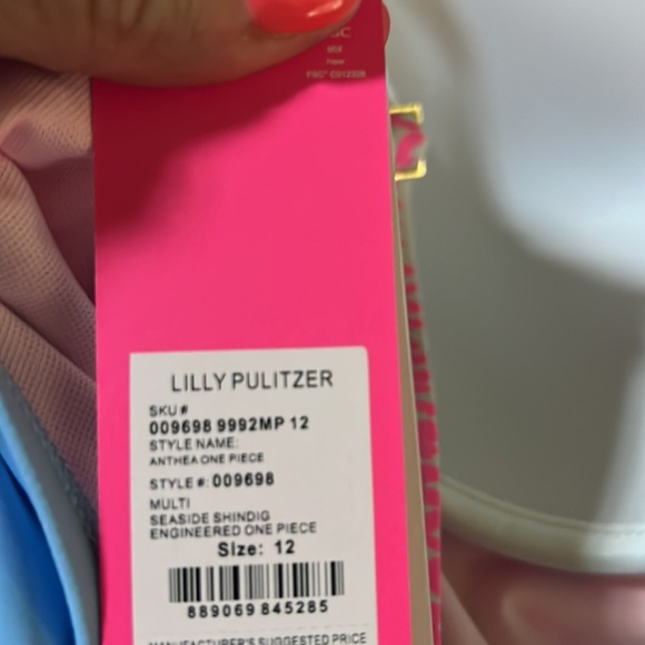 Lilly Pulitzer Anthea One-Piece Swimsuit Multi Seaside Shindig size 12 NWT - Picture 10 of 12